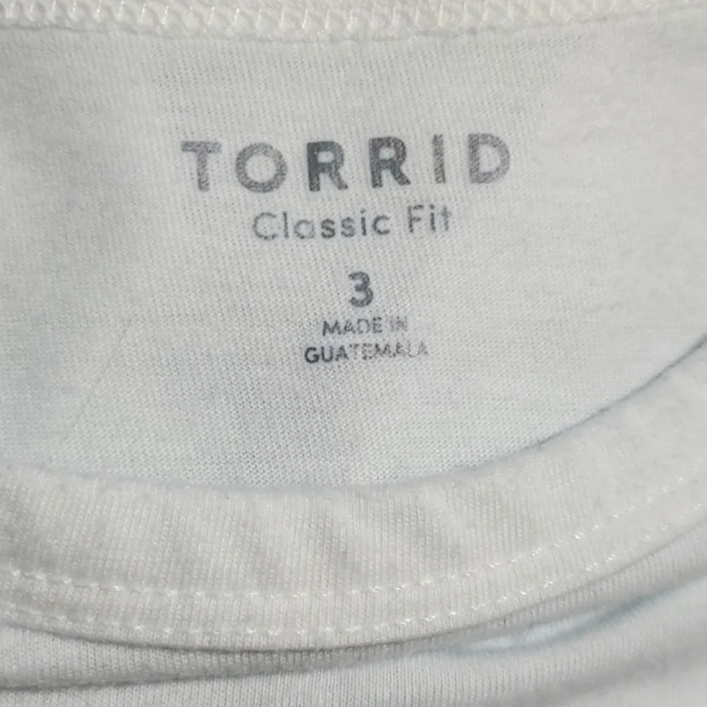 Torrid Everyday Signature Jersey Poly-Cotton Crew Classic Fit White Tee 3X - Picture 5 of 8
